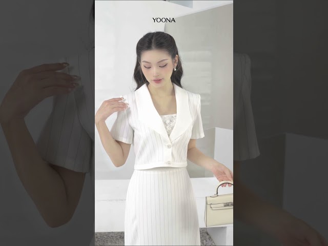NH13A522- Bộ twill silk kẻ