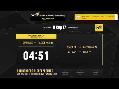 ⚔️ Starbuck - Foggy - Sheik - RaZZoRMaN 🏆 B-Cup 17 Groupstage !ptr !W3CFinals