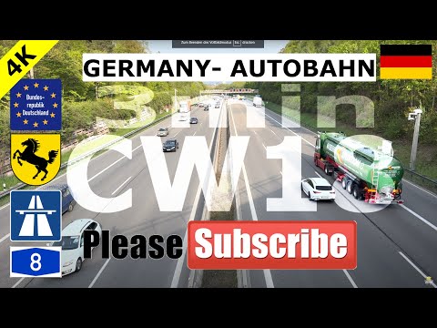 4K CW18 Germany Autobahn A8 Stuttgart  3 Minute ... relax, chill & drive