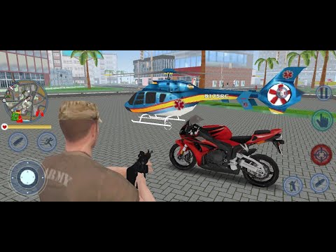 Helicopter And Bike Driving in Open world Game   Army Commando Chase Vice Town   Android Gameplay #1