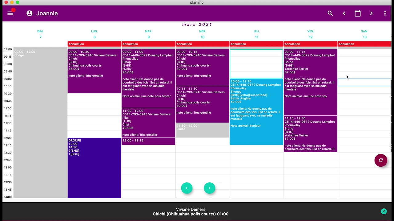 Planimo - Présélection du client