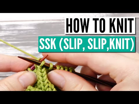 How to knit SSK - slip, slip, knit the continental way for beginners (+slow-mo)