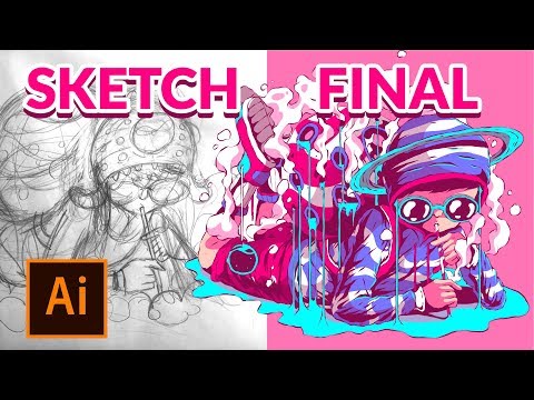 Creating a Fantasy illustration in Adobe Illustrator CC - Speed art process