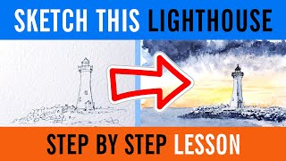 Lighthouse Sketching Tutorial - Step by Step Lesson