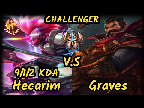 Cinkrof (HECARIM) vs GRAVES - 9/1/2 KDA JUNGLE CHALLENGER GAMEPLAY - EUW