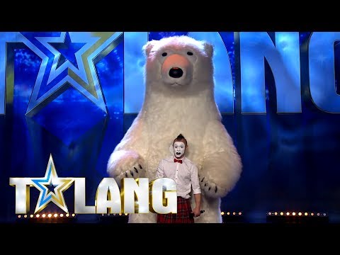 Jätteisbjörn skrämmer slag på Talang-juryn - Talang (TV4)