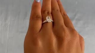 Oval Cut Lab Grown Diamond Ring, Filigree Diamond Engagement Ring, Custom 14K Solid White Ring