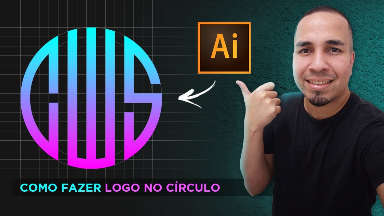 Logo em formato circular no ILLUSTRATOR I Como criar rápido usando grid