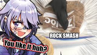 Biboo use bare hand and ROCK SMASH on the cookies, ITS SUPER EFFECTIVE