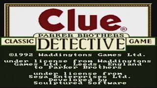 Clue (Sega Genesis) - Packer Brothers Classic Detective Game (Computer AI Game Play)