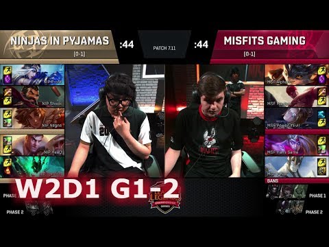 Misfits vs Ninjas in Pyjamas | Game 2 S7 EU LCS Summer 2017 Week 2 Day 1 | MSF vs NIP G2 W2D1
