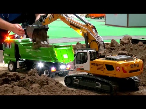 AMAZING RC TRUCK ACTION// RC LIEBHERR 956// RC FIRE FIGHTERS// HEAVY HAULAGE RC TRUCK TRANSPORT//