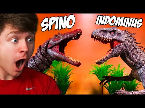 SPINOSAURUS vs INDOMINUS REX the STOP MOTION BATTLE! (Reaction)