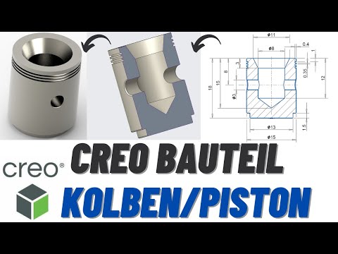 PTC Creo Kolben - Grundlagen Tutorial