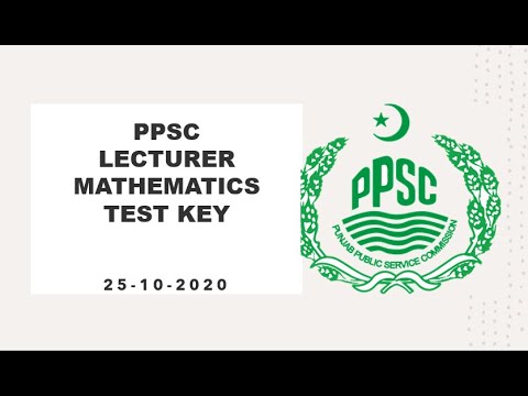 PPSC Math answer key 25-10-2020