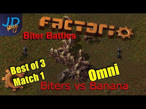 Factorio PvP Biter Battles Round 3 Part 1 SteelAxe Biters vs SteelAxe Banana | Hosted by Omni