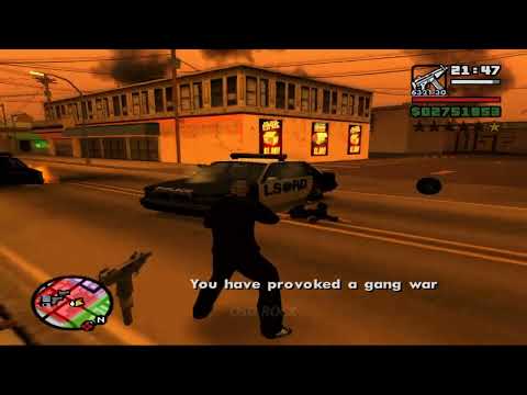 Grand Theft Auto San Andreas v1 03 PS2 Walkthrough Part 77: Gangsta wars