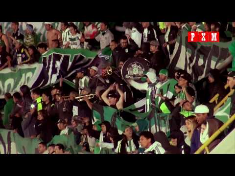 "Hinchada de Atlético Nacional en el Hernando Siles de La Paz (Bolívar 1 - Atlético Nacional 0)" Barra: Los del Sur &bull; Club: Atlético Nacional