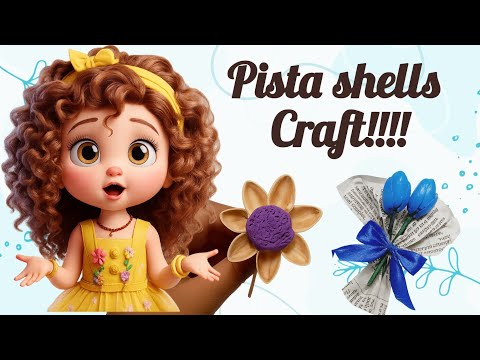 DIY | Pista Shells Craft | Flower bouquet with Pista Shells | Flower Making With Pista Shells