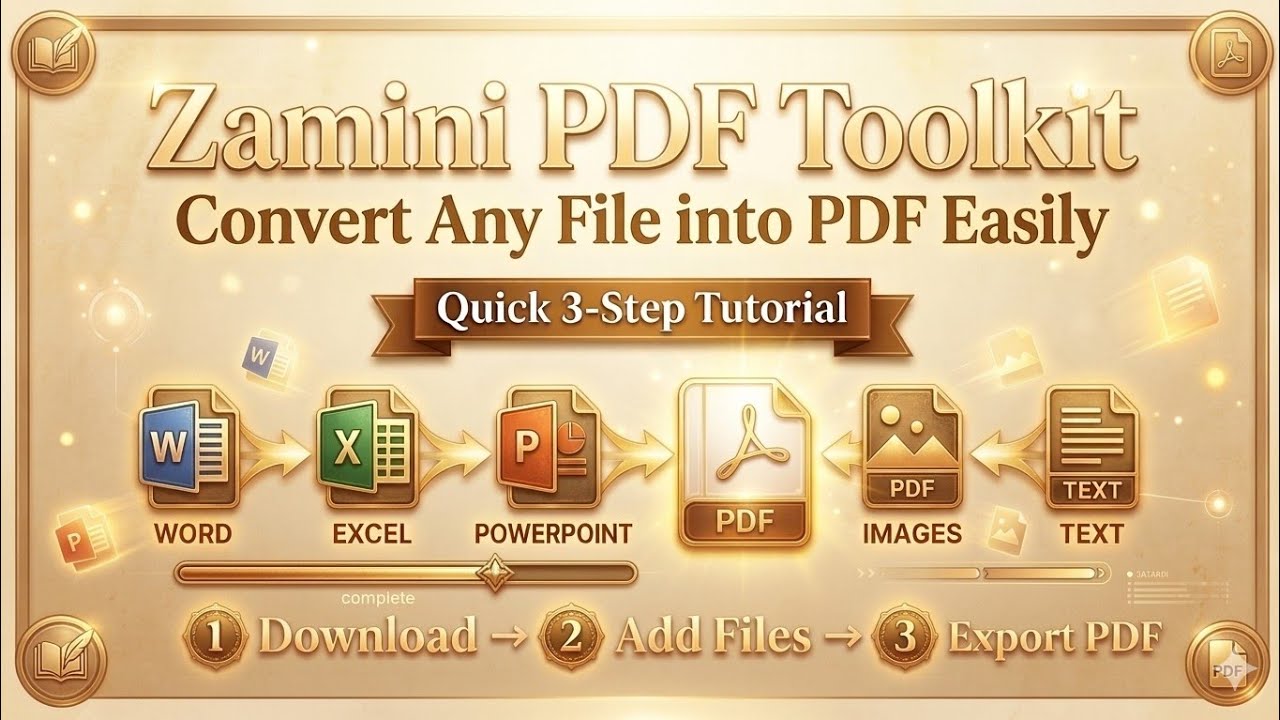 Convert files to PDF easily with Zamini PDF Toolkit. Simple 3-step guide. zamini-musafir.com