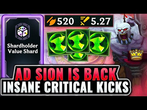 5+ Attack Speed, 100% Crit Stat Anvil Sion: Machine Gun Kicks | League Arena Gameplay
