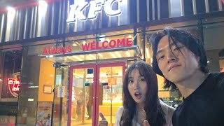 Korean KFC Livestream with my adopted sister 🍗