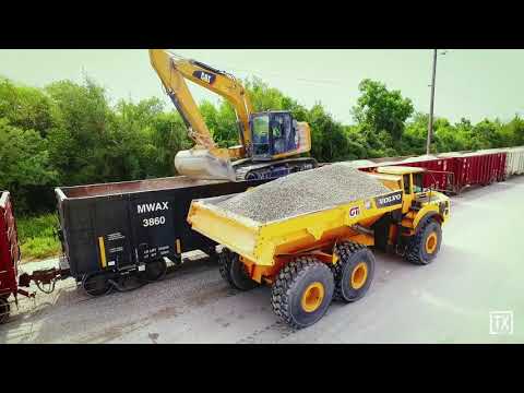 Texas Drone Company - Unloading Aggregate Train