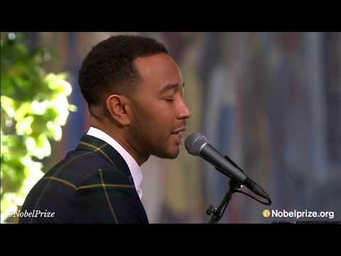 John Legend performs live "Redemption Song" by Bob Marley at 2017 Nobel Peace Prize award ceremony