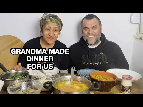 GRANDMA COOK DINNER FOR US/EATING GRANDMAS SERBIAN FOOD/SERBIAN MUKBANG/TANGKHUL MUKBANG