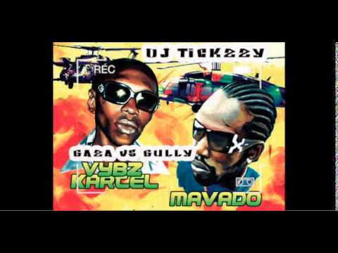 DANCEHALL GUN TUNES   VYBZ KARTEL VS MOVADO OLD SKOOL WAR GULLY VS GAZADJ @TICKZZYY