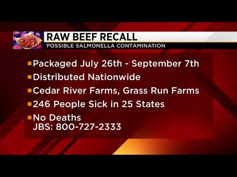 Recall of raw beef linked to salmonella nearly doubles
