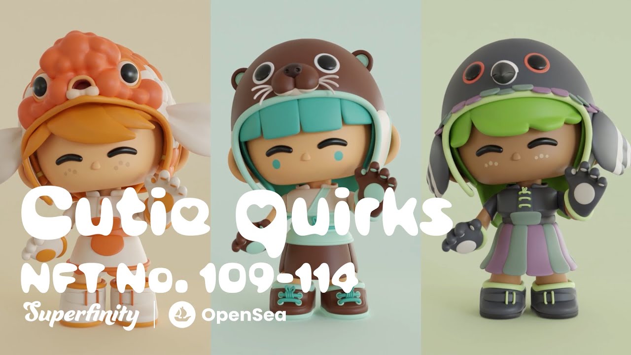 Animal Toy Art NFT Collection on OpenSea | Cutie Quirks Collection No. 109-114