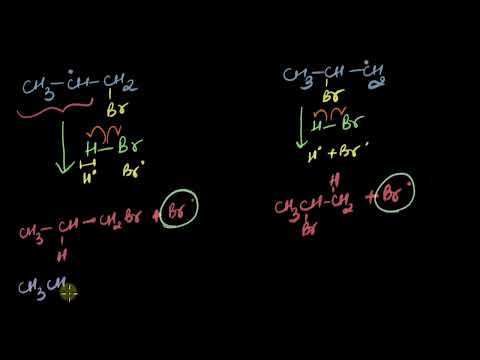 Free radical addition of HBr to an alkene (peroxide effect) |Chemistry | Khan Academy