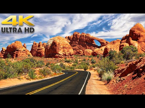 Arches National Park Utah Winter Scenic Drive 4K - Full Drive