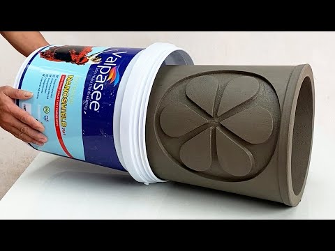 Creative And Simple - The Skill Of Making Beautiful Flower Pots From Cement And Plastic Containers