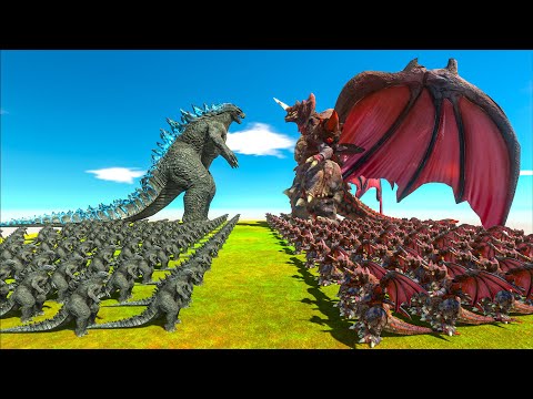 Growing Godzilla 2014 VS Destoroyah new, Comparison Godzilla - Animal Revolt Battle Simulator