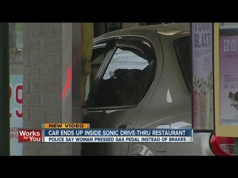 Car crashes into Sonic Drive-In