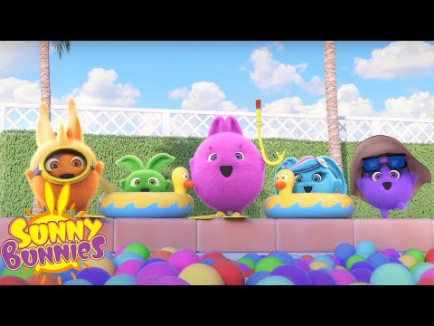 SUNNY BUNNIES - Colorful Swimming Pool | Season 7 | Cartoons for Kids