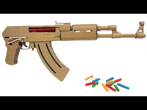 [DIY] How To Make Cardboard AK47 That Sh00ts   With Magazine