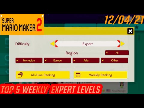 Top 5 Most Popular Expert Levels Of The Week 12/04/21: Super Mario Maker 2
