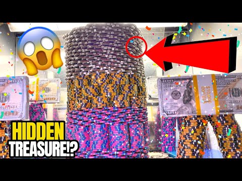 WORLD’S LARGEST TOWER OF CASINO CHIPS CRASHED DOWN! HIGH LIMIT COIN PUSHER MEGA MONEY JACKPOT!