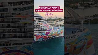 NORWEGIAN AQUA и другие выходят из Майами #norwegianaqva #miami #umarkeyn #cruiseship #4k
