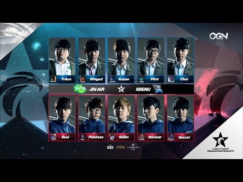 JAG vs SSB Game 1 Highlights - JIN AIR GREENWINGS vs SBENU SONICBOOM - LCK Week 3 - SPRING 2016