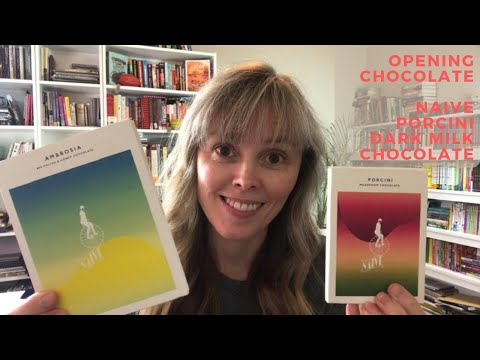 Opening Naive Porcini Dark Milk Chocolate Bar