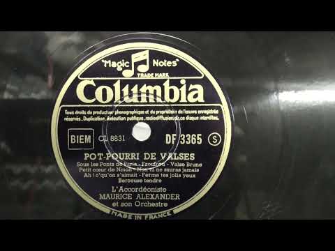 Maurice Alexander (accordeon): Potpourri de valses. (1949).