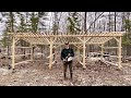 DIY Solo Off Grid Log Woodshed Build From Start To Finish