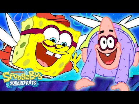 スポンジ・ボブ、10分間空を飛び続ける！✈️｜@スポンジ・ボブ公式 (SpongeBob Flying Through the Air for 10 Minutes Straight! ✈️ | @SpongeBobOfficial)