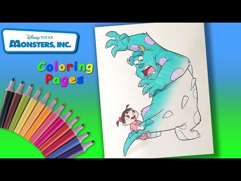 Walt Disney Monsters Inc. Coloring #forKids Coloring page Sulley and Boo Video