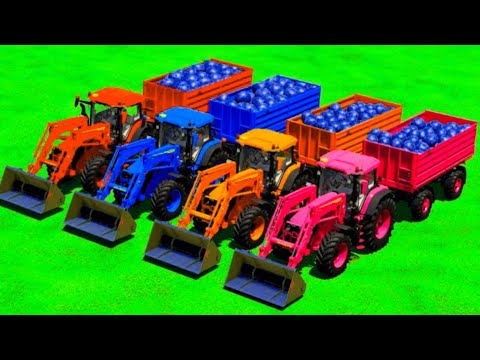 Load And Transport Blueberries With John Deere Tractors - Farming Simulator 22