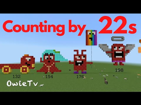 Numberblocks in Minecraft - COUNTING BY 22s | Learn to Count | Skip Counting by 22s | Songs for Kids